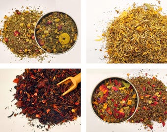 Caffeine-Free Herbal Loose Leaf Tea Blends Collection, Floral, Mint, Berry, Witch's Potion, Sleepy Time