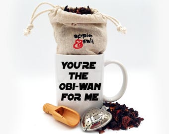 Star Wars Meme Mug, OBI-WAN For Me Love Mug and Tea Set, Geeky Gifts, Geeky Dad, Customizable Mug, Gifts for Nerds, Geeky Boyfriend Gift Set
