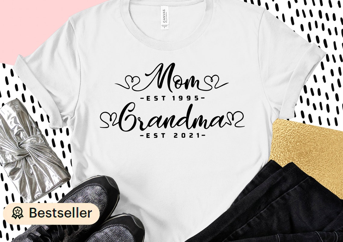 Mom Est 1995 And Grandma Est 202 Mom Svg Grandma Svg  Etsy