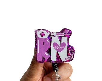 RN Life Badge Reel Retractable, Cute Badge Reel, Funny Badge Holder, Nurse Gift, Interchangeable ID Badge Holder