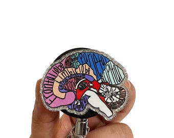 Anatomical Brain Retractable Badge Reel, Neurologist, Neurosurgeon, Neurology Badge Reel, Interchangeable ID Badge Holder