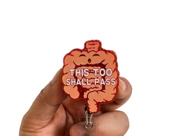 Intestines Retractable Badge Reel, This Too Shall Pass Badge Reel, Gastroenterologist Endoscopy Badge Reel,Interchangeable ID Badge Holder