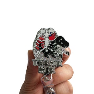 Thoracic Park Badge Reel Retractable, Respiratory, Thoracic surgeon, RT, Pulmonary Function Badge Reel, Interchangeable ID Badge Holder