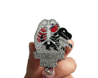 Thoracic Park Badge Reel Retractable, Respiratory, Thoracic surgeon, RT, Pulmonary Function Badge Reel, Interchangeable ID Badge Holder