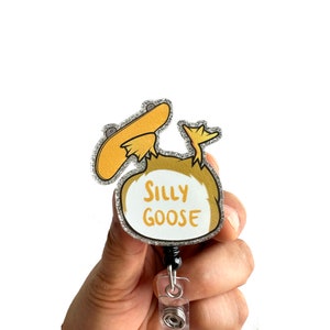 Silly Goose Badge Reel Retractable, Funny Nurse Badge Reel, Nurse Teacher Gift, Interchangeable ID Badge Holder
