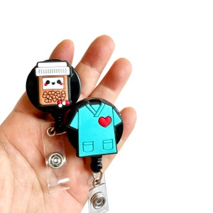 Cute Nurse Badge Reel,Doctor Surgeon Phamacist Retractable Badge Holder, ID Badge Reel,Stethoscope ID Tags