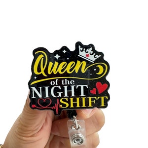 Queen of Night schicht Ausweisrolle einziehbar, lustige Krankenschwester Ausweisrolle, austauschbare Ausweisrolle, medizinischer Beruf ID Ausweishalter