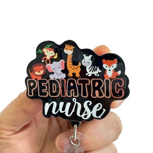 Pediatric Nurse Badge Reel Einziehbar, nette austauschbare Ausweis-Reel, Tier-Abzeichen-Halter, Krankenschwester-Geschenk, Ausweishalter
