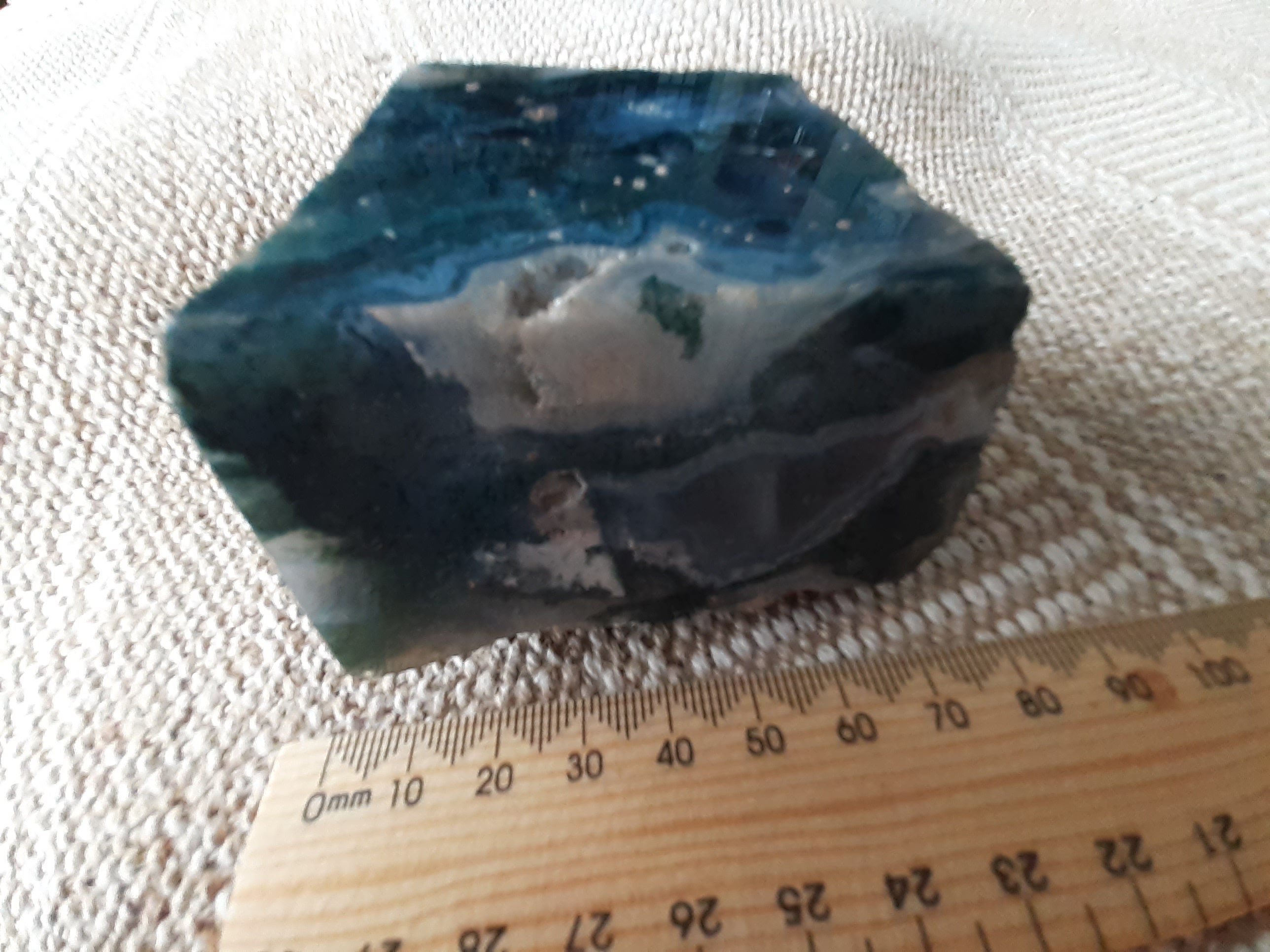 Natural Australian Moss Agate piece polished on 2 sides | Etsy