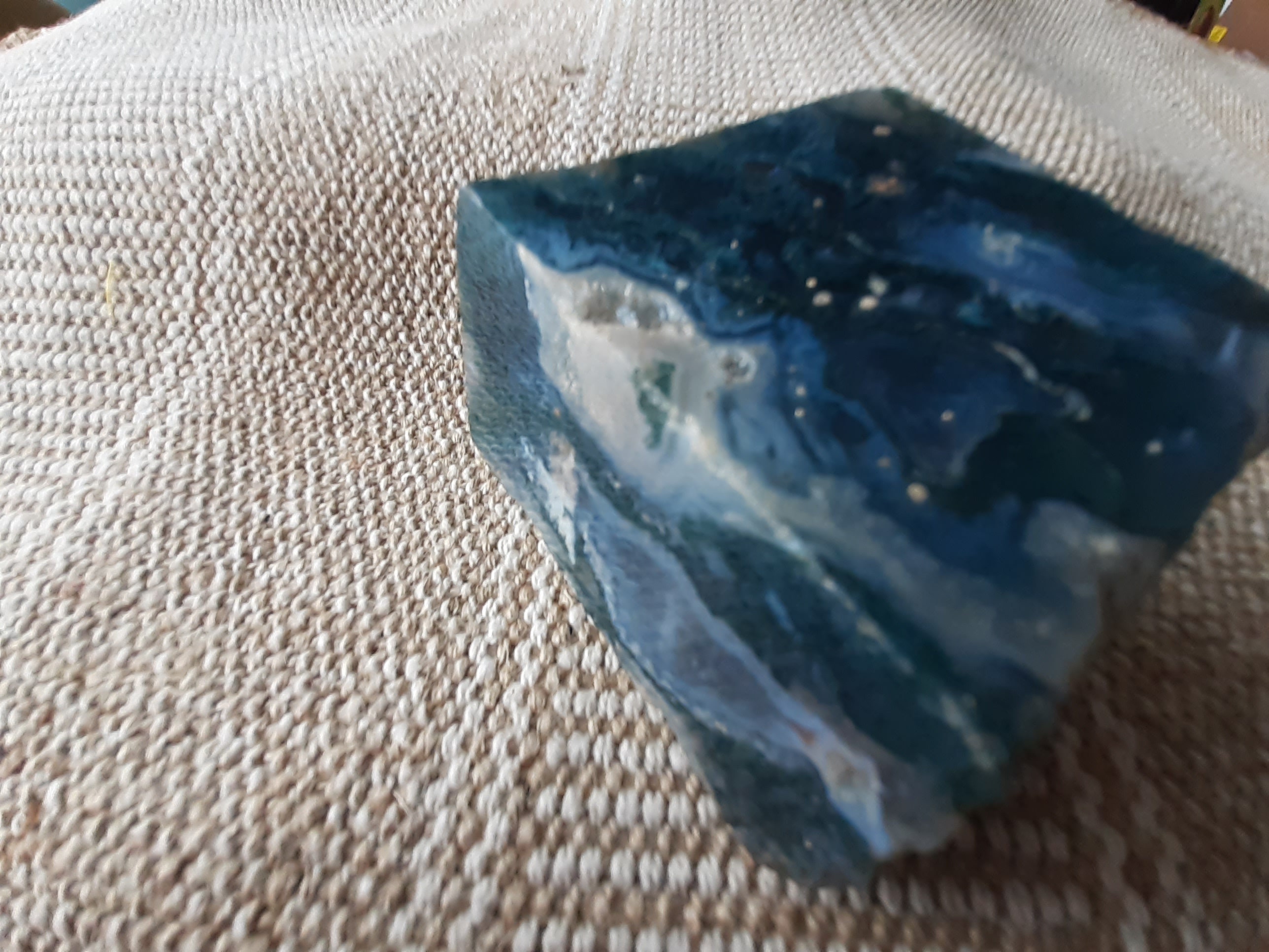 Natural Australian Moss Agate piece polished on 2 sides | Etsy