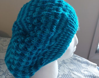 Handknitted 8ply beret beanie, several colours avail