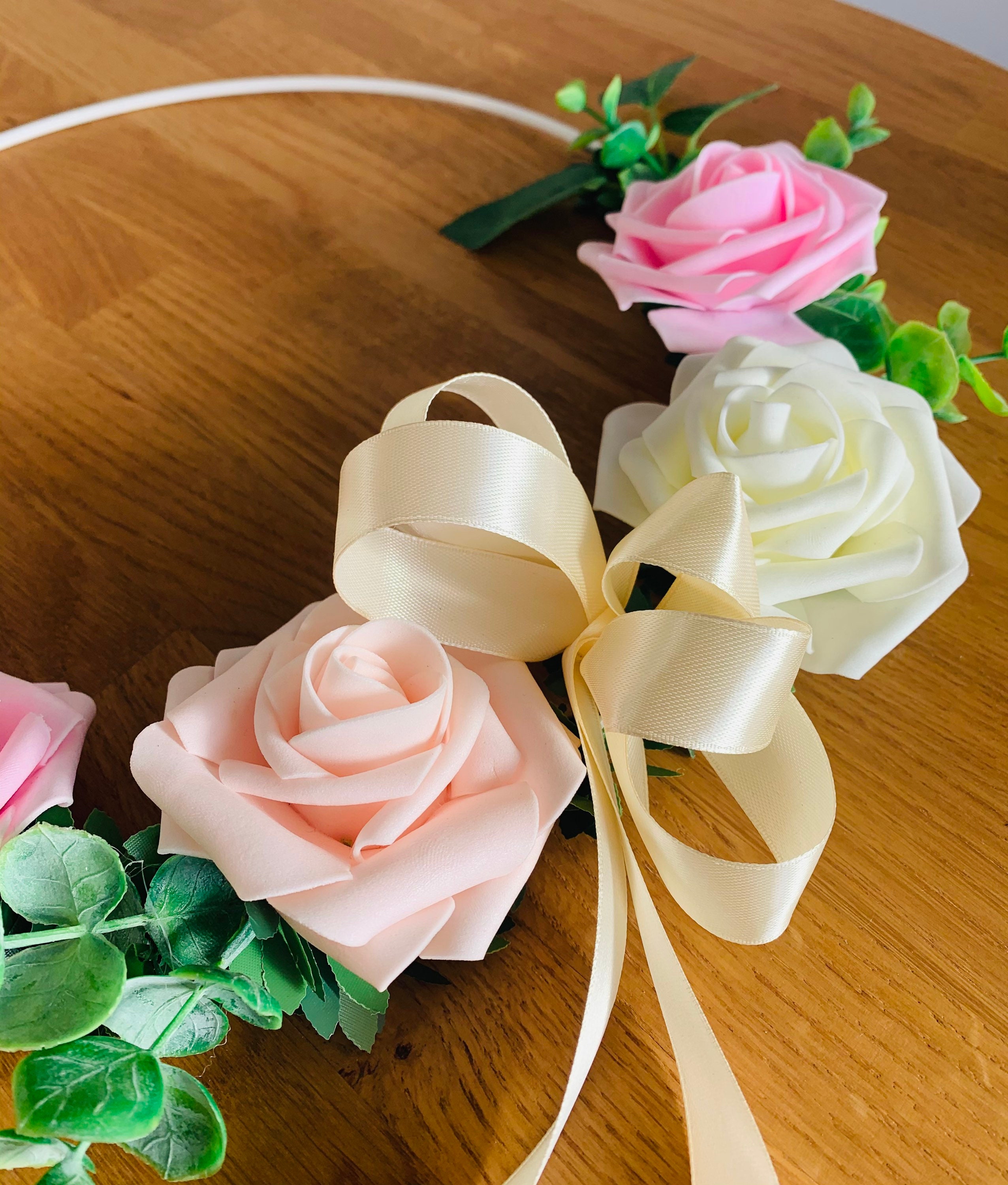 Artificial Flower Hoop Wreath Etsy UK