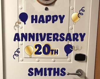Anniversary Cruise Ship Cabin door decorations Magnets: Family Voyage Decor