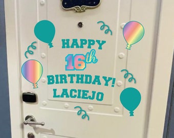 Happy Sweet 16 Birthday Decor - Cruise Ship Cabin Door Magnet