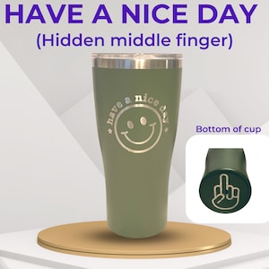 Humorous Stainless Steel Tumbler: Hidden Middle Finger, Sarcastic Gift