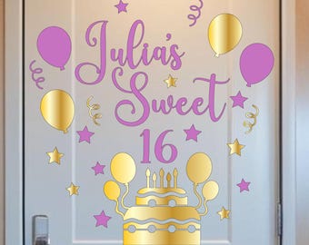 Personalized Sweet 16 Cruise Door Magnet, Birthday Cabin Decor
