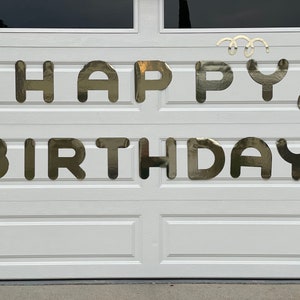Happy Birthday Gold or Green garage door decorations | Gold Garage Door Decor | Birthday Balloons Streamers Party Decor | Party Decorations