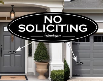 No Soliciting Magnet: Weatherproof Door Sign
