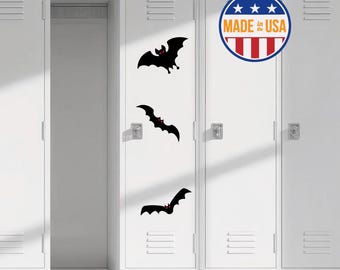 Halloween Bat Magnets – Set of 3 Flying Bats with Red Glowing Eyes