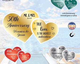 Anniversary Cruise Door Magnet – Double Heart Milestone Edition