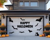 Halloween Bat & Cat Outdoor Decorations Magnet Set: Spooky Garage Door Decor