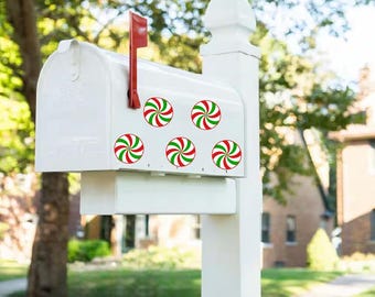 Peppermint Swirl Magnets – Set of 5 – 3 Inches Wide – Mailbox, Refrigerator & Metal Door Decor – Multiple Color Options