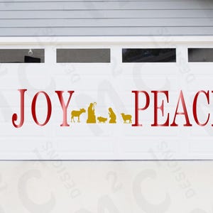 JOY Nativity garage door magnets, Peace sign, Outdoor decorations