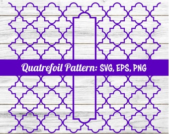 Seamless Moroccan Quatrefoil Pattern, SVG, EPS, JPG, digital cut file, Commercial Use, Instant Download, paint stripping template