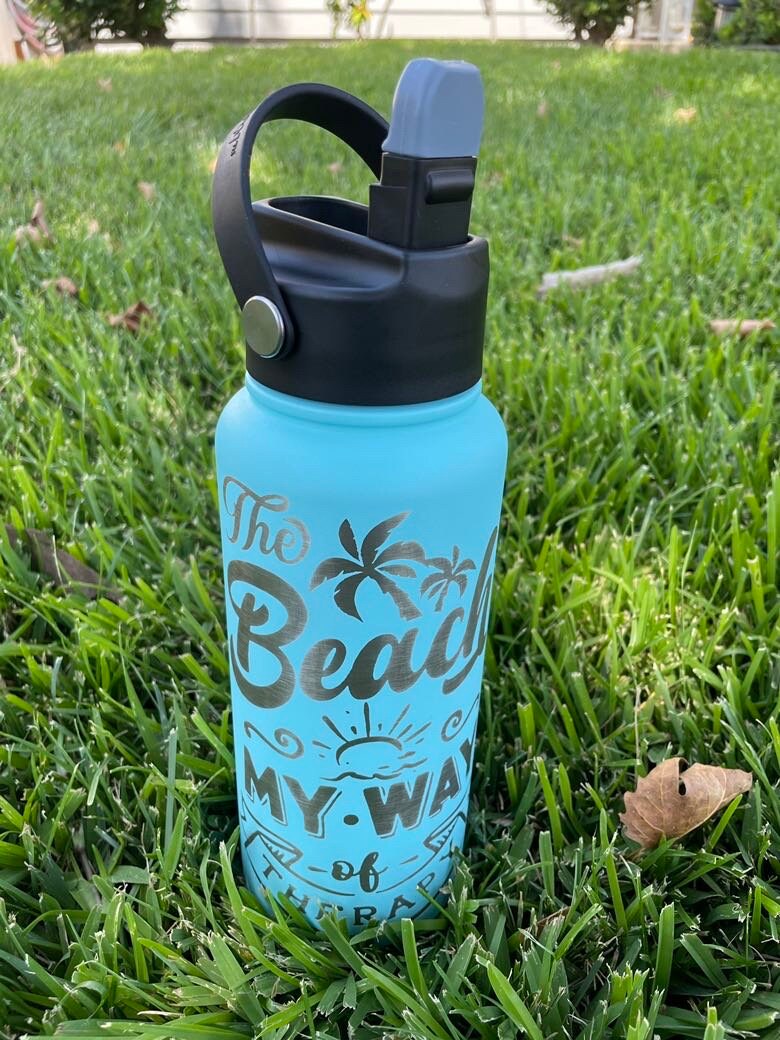 Beach Engraved Water Bottle: Hydraflow 34-oz Stainless Steel
