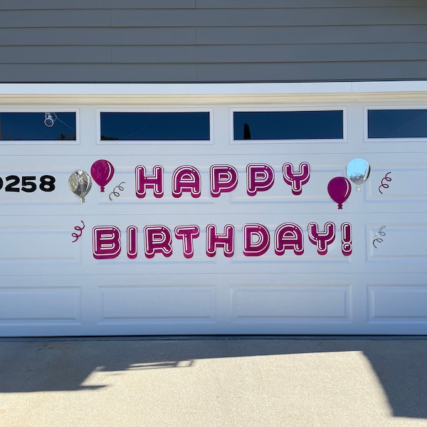 Garage Door Happy Birthday Etsy