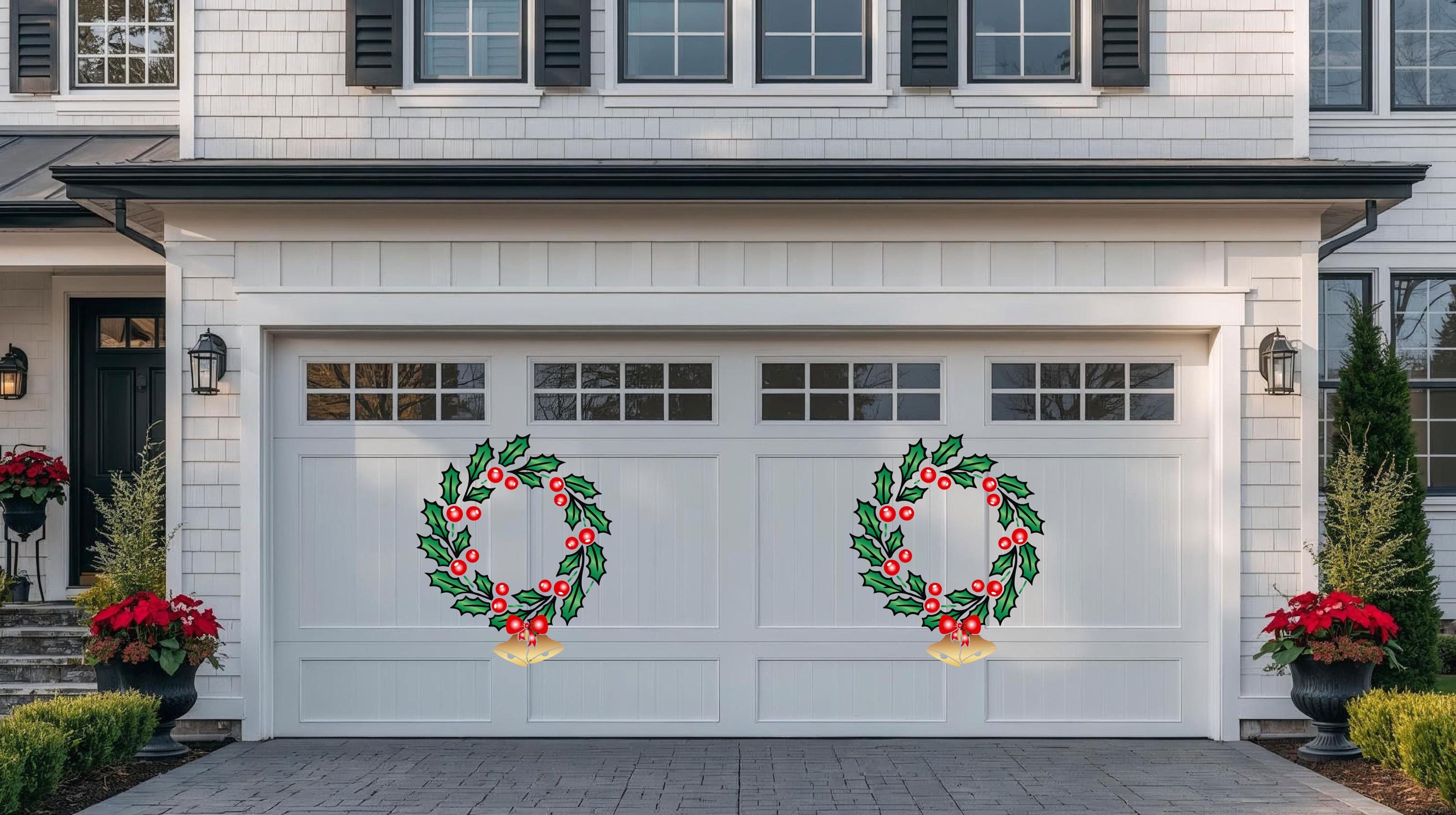 36 Creative Christmas Decor Ideas to Transform Your Space: Festive Hacks You'll Love 32 Large Holly Wreath Christmas Magnet, Garage Door Holiday Decor with…