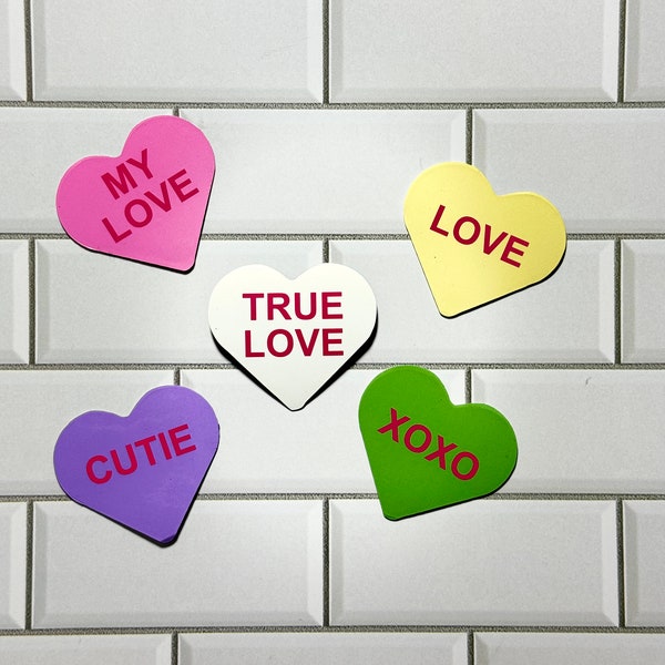 Heart shape Fridge Magnets Conversation Candy Hearts | SweetHeart Magnets | Valentines Magnets | Fridge Magnets