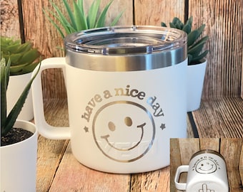 Have a nice day (middle finger) stainless steel mug, Yeah, Yeah, Yeah, Humorous Mug, Sarcastic gift for him or her