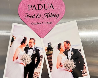 Personalized Anniversary Card or Heart Magnet, Engraved with Names & Date