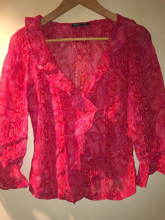 1990’s Betsy Johnson pink and red leopard print bl