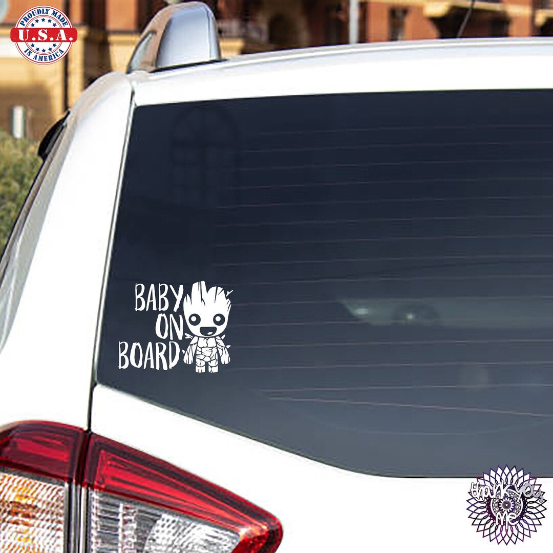 Baby Groot Baby on Board Vinyl Decal Multiple Color Options Etsy
