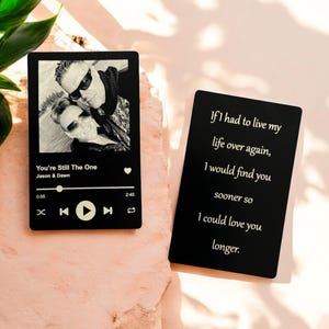 Carte-cadeau en métal, Chanson personnalisée, cadeau d'anniversaire pour homme, mari, petit ami, Cadeau personnalisé, Déploiement militaire, Cadeau de Noël pour conjoint