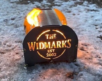 Personalized Fire Pit, Collapsible Fire Pit, Portable Campfire, Outdoor Cooking, Open Fire Cooking, Family Name Gift, Campfire Cooking Grill