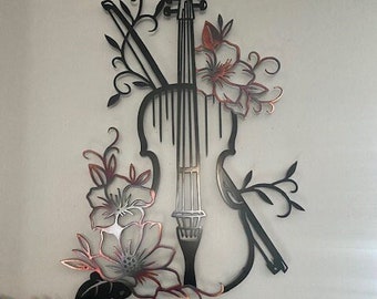 Violin Wall Decor, Violin Wall Art, Violin Gifts, Metal Wall Art, Metal Violin, Violin Sign, Music Wall Art, Music Lover Gift, Violinist Art
