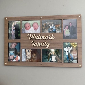 7x20 Picture Frame Collage Holds Four 4x6 Photo Solid Hardwood