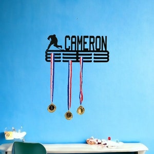 Hockey Medal Hanger, Personalized Medal Hanger, Medal Display, Sports Ribbon Display, Custom Medal Hanger, Hockey Player Gift
