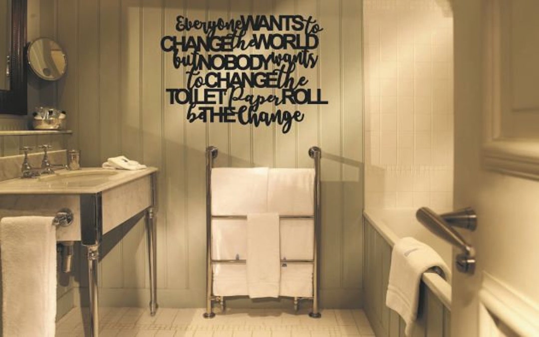 Funny Signbathroom Wall Art Metal Art Bathroom Wall Decor Etsy