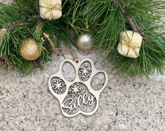 Personalized Paw Print Ornament, Cat Paw Ornament, Dog Paw Ornament, Pet Lover Gift, Home Decor, Pet Keepsake, Unique Gift, Holiday Ornament