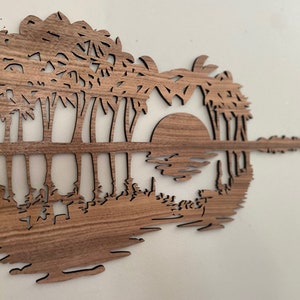 Music Lover Gift, Acoustic Guitar, Music Room Decor, Wood Decor, Guitarist Gift, Rustic Wall Art, Guitar Art, Abstract Sunset, Gift For Him image 8