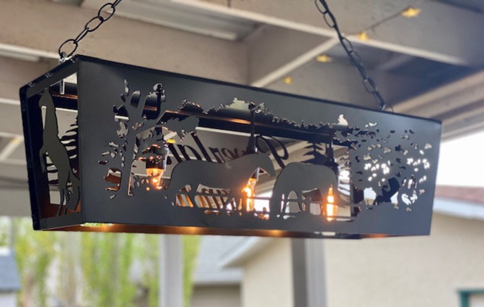 Equine Ranch Horse Metal Light Fixture Horse Lighting Etsy