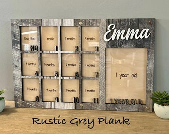 Baby Birth through One Year Monthly Photo Picture Frame Wall Art