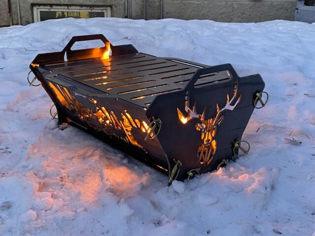 Deer Fire Pit Portable Campfire Patio Fire Pit Collapsible Etsy