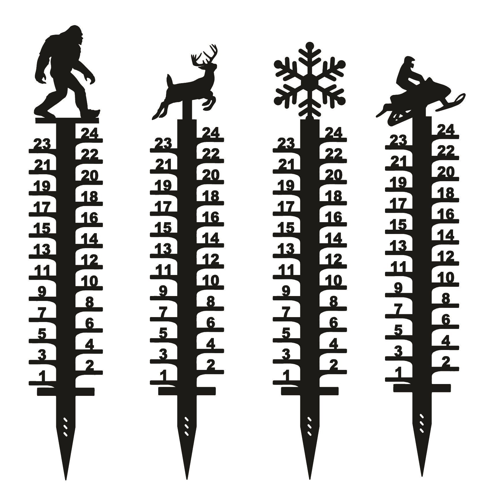 Snow Level Ruler Snow Gauge, Snow Ruler, Snow Meter Gauge, Deer Decor, Sasquatch ...