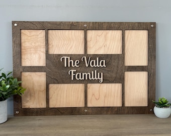 Personalized Picture Frame, Family Photo Collage, Wedding Gift for Couple, 4x6 Picture Frame Collage Mothers Day Gift, Grandparent Gifts