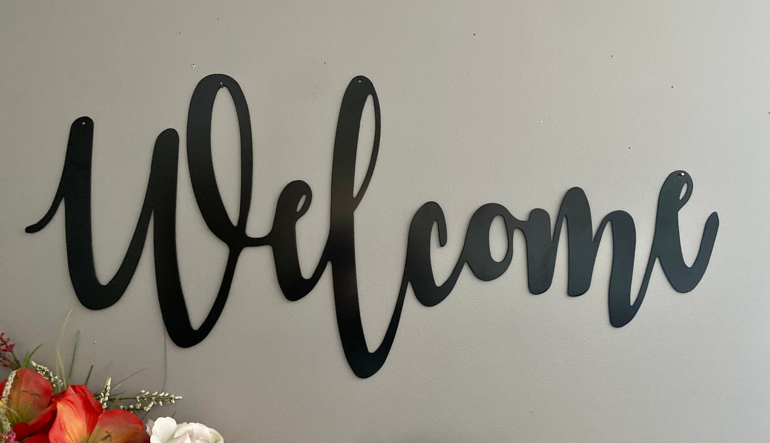 Metal Cursive Welcome Sign Metal Welcome Sign Front Porch - Etsy Canada